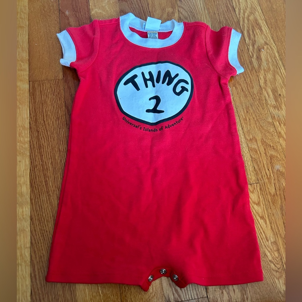 Universal Studios Dr. Seuss Cat in the Hat Thing 2 Onesie, 18M